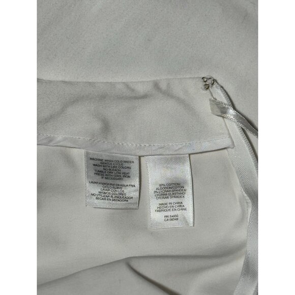 Jones New York Signature Dress Pants Size 4 White Stretch Keyhole Bottom Detail - Picture 11 of 11
